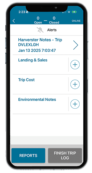 Harvester Notes & Crew Log